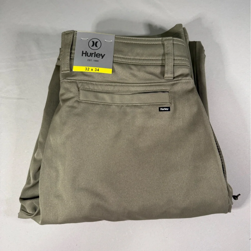 Hurley Jet Set Tech Pants 32x34 Green Stretch Surfer